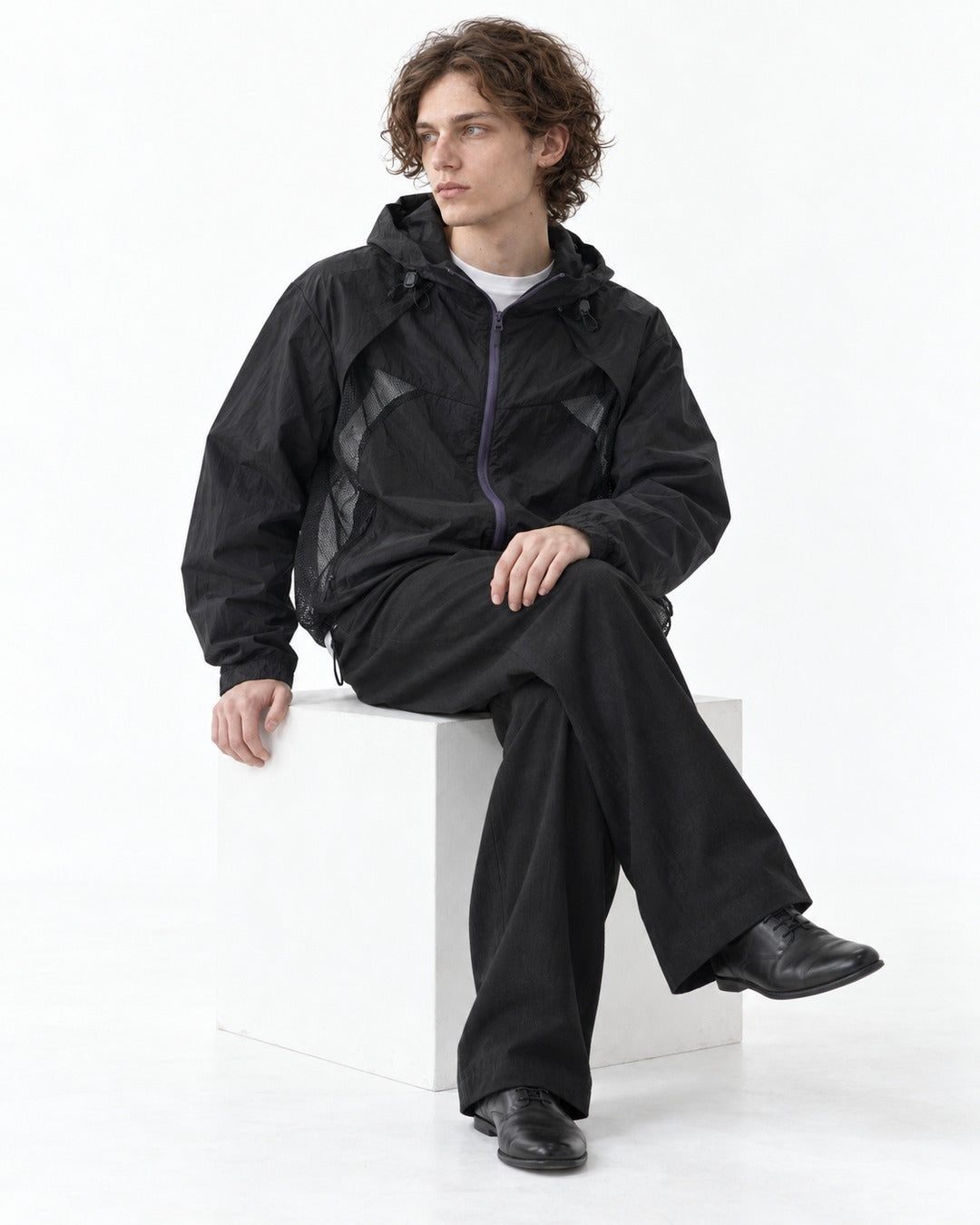 Color-Block Hooded Zip Jacket