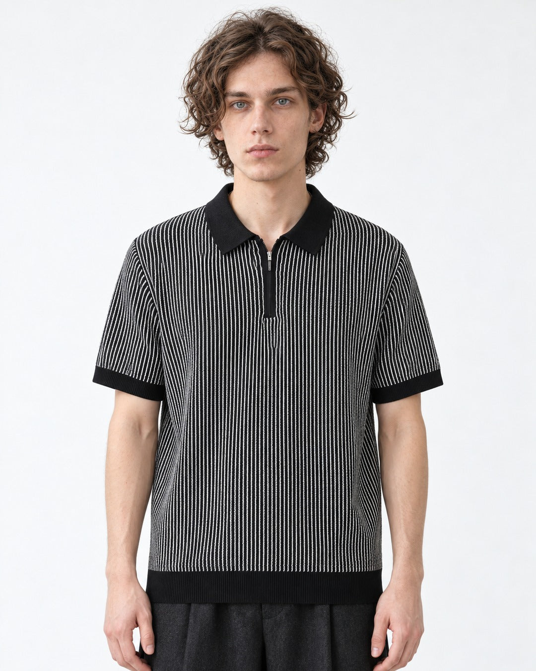 Cable-Knit Polo