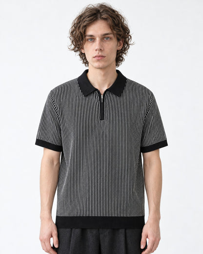 Cable-Knit Polo