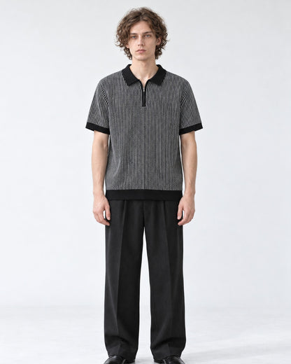 Cable-Knit Polo
