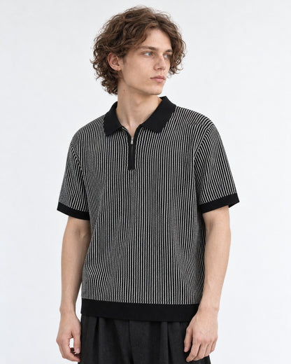 Cable-Knit Polo