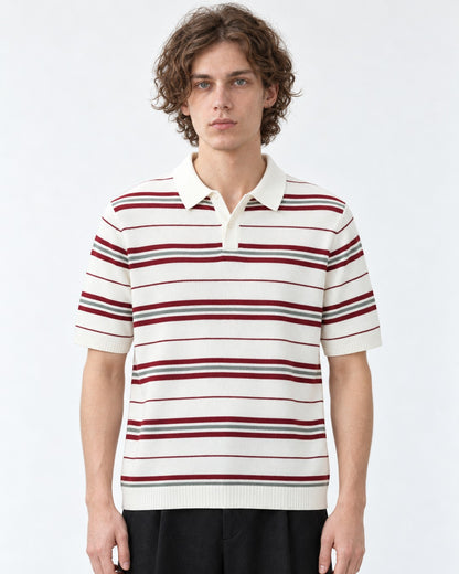 Striped Knit Polo