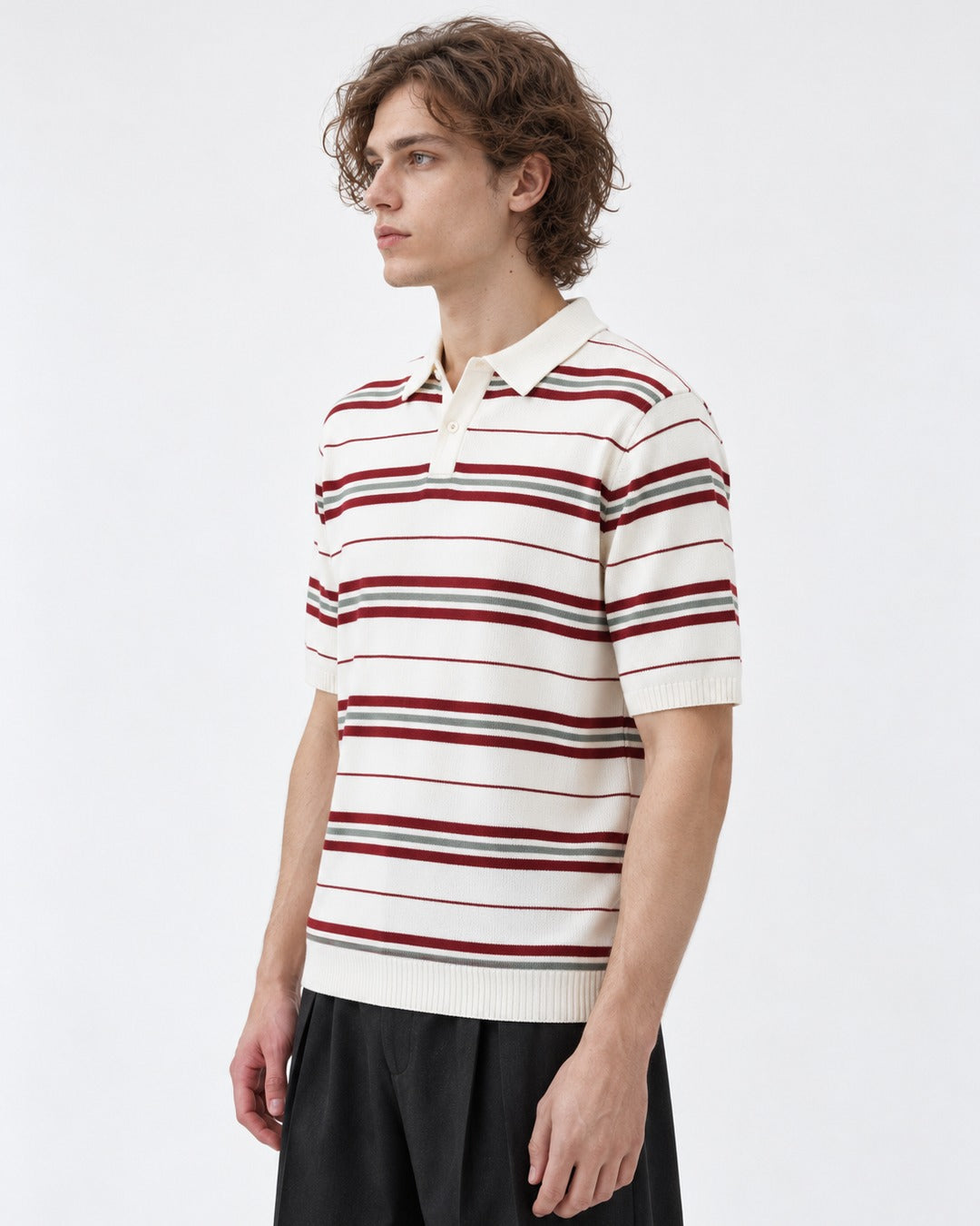 Striped Knit Polo