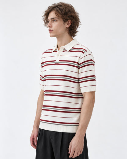 Striped Knit Polo