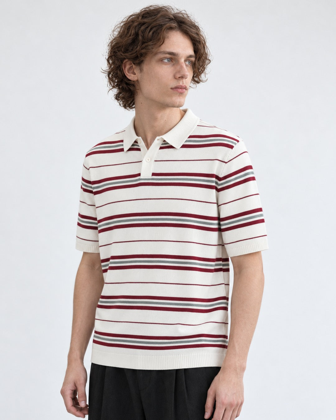 Striped Knit Polo