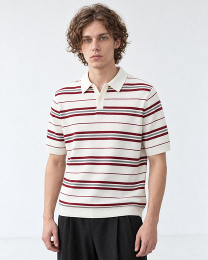 Striped Knit Polo
