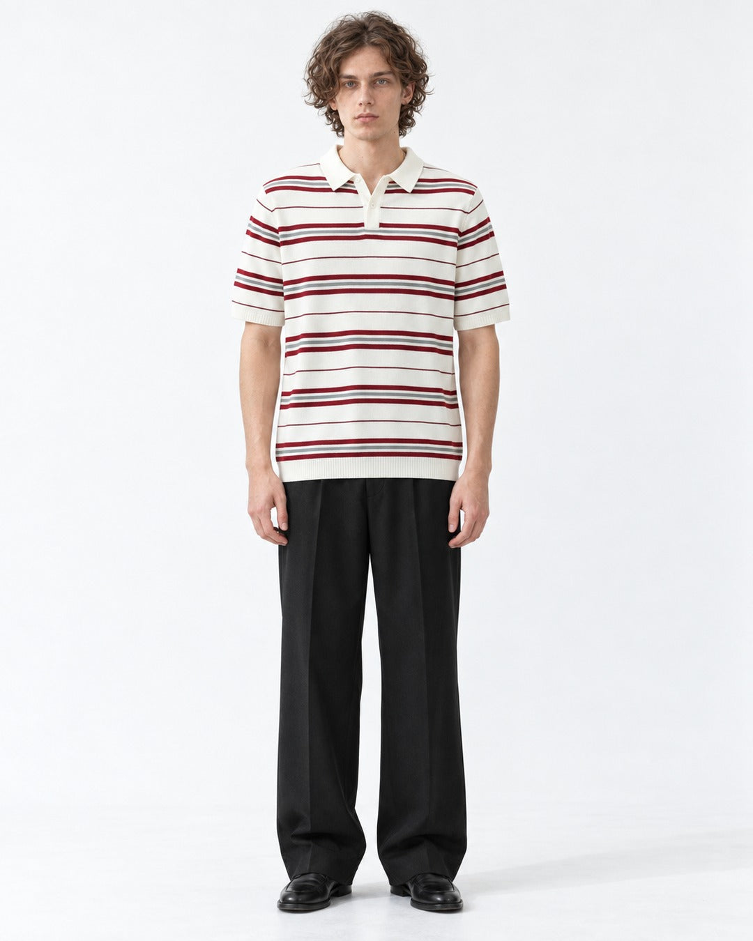 Striped Knit Polo
