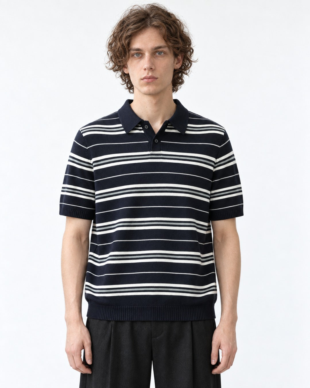 Striped Knit Polo
