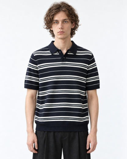 Striped Knit Polo