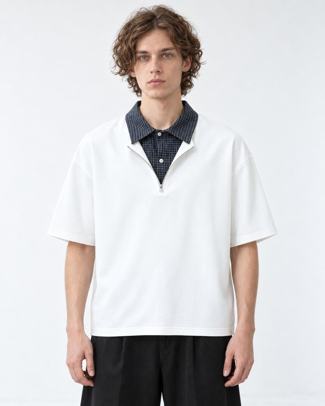 Half-Zip Top with Contrast Collar