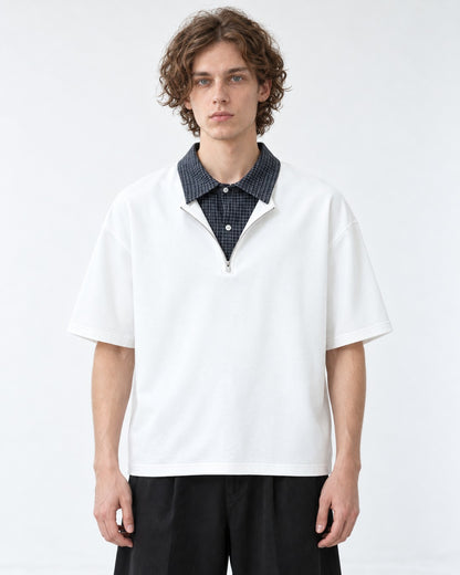 Half-Zip Top with Contrast Collar