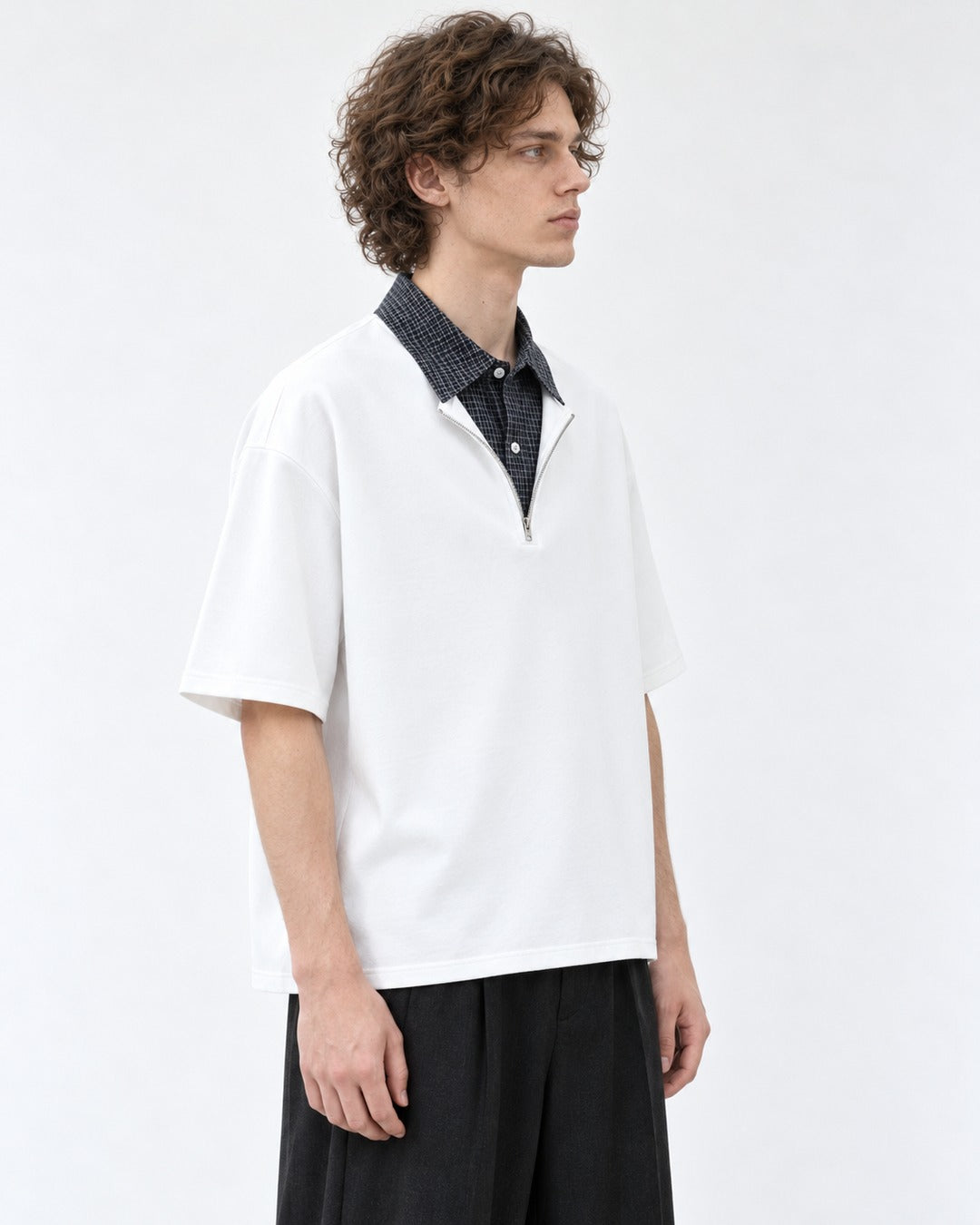 Half-Zip Top with Contrast Collar