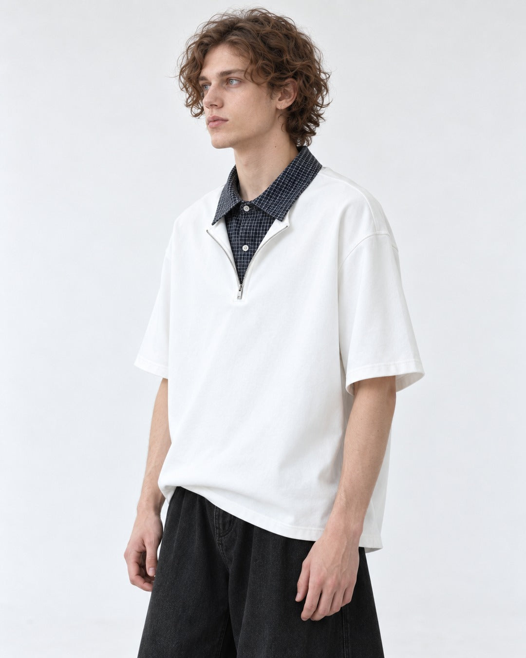 Half-Zip Top with Contrast Collar