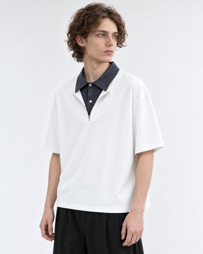 Half-Zip Top with Contrast Collar