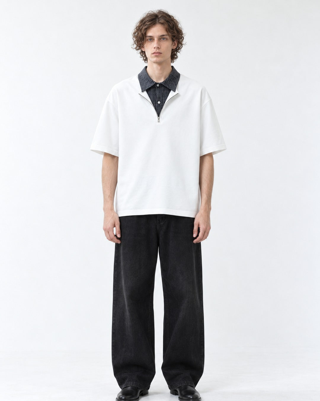 Half-Zip Top with Contrast Collar
