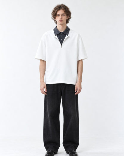 Half-Zip Top with Contrast Collar
