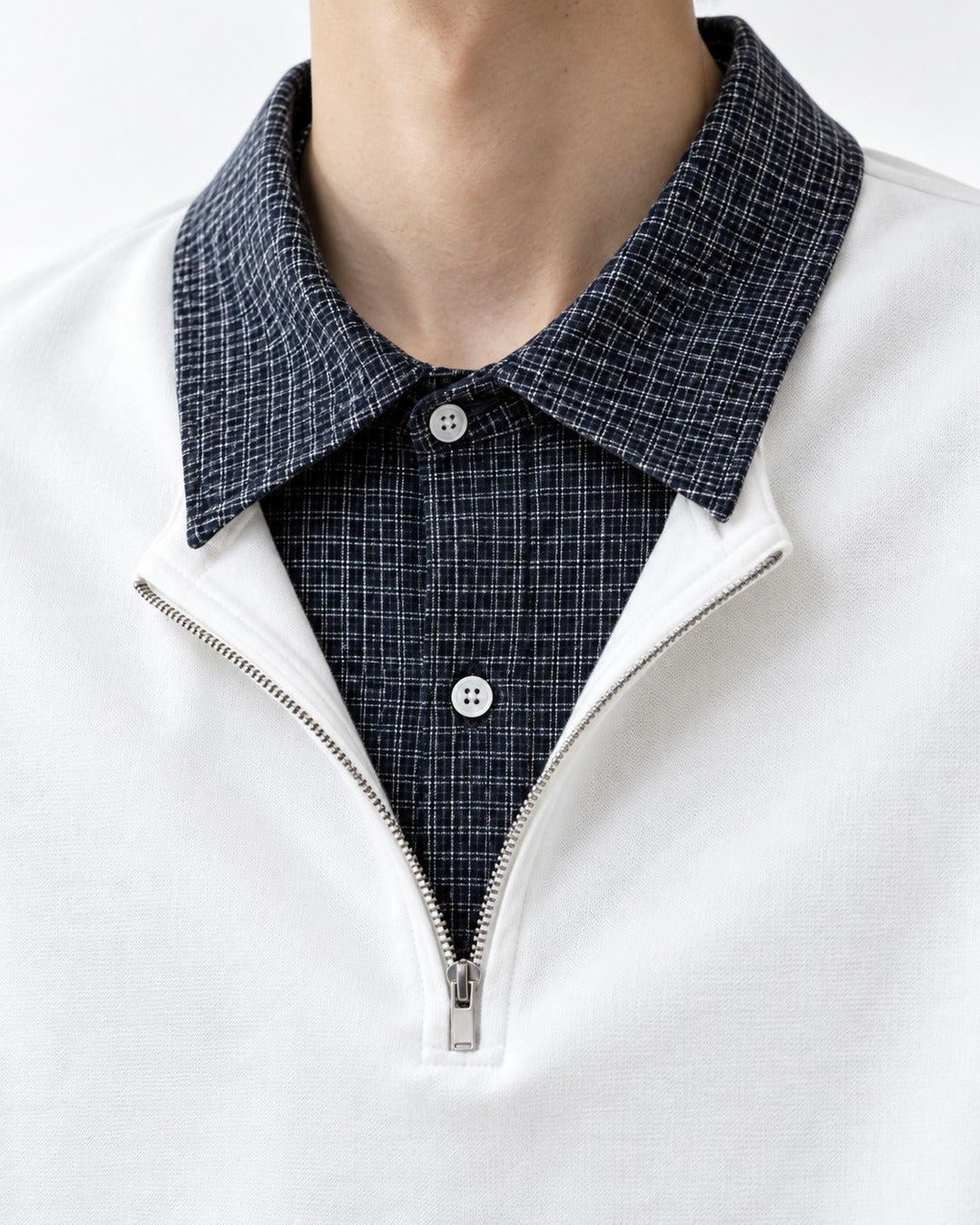 Half-Zip Top with Contrast Collar