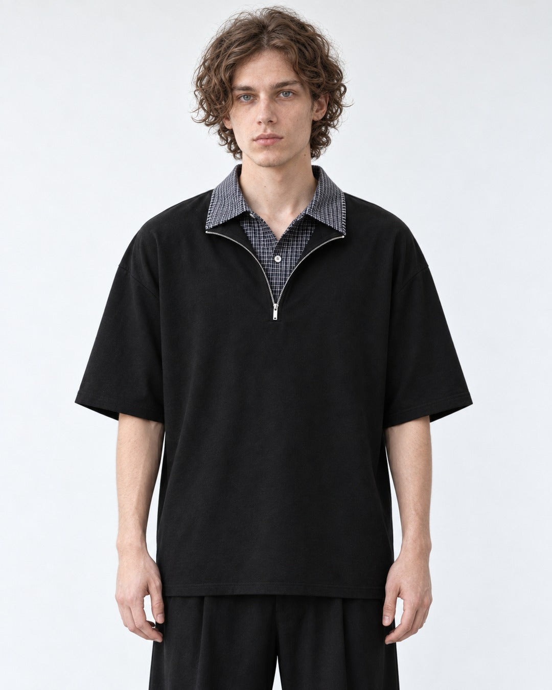 Half-Zip Top with Contrast Collar