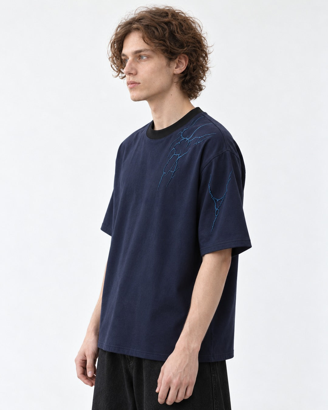 Lightning-Embroidered Tee