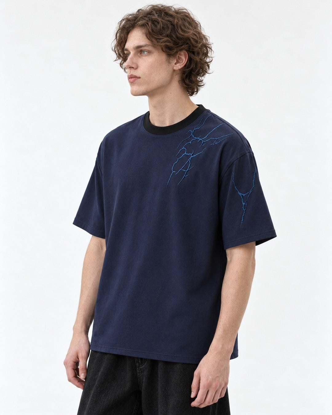 Lightning-Embroidered Tee