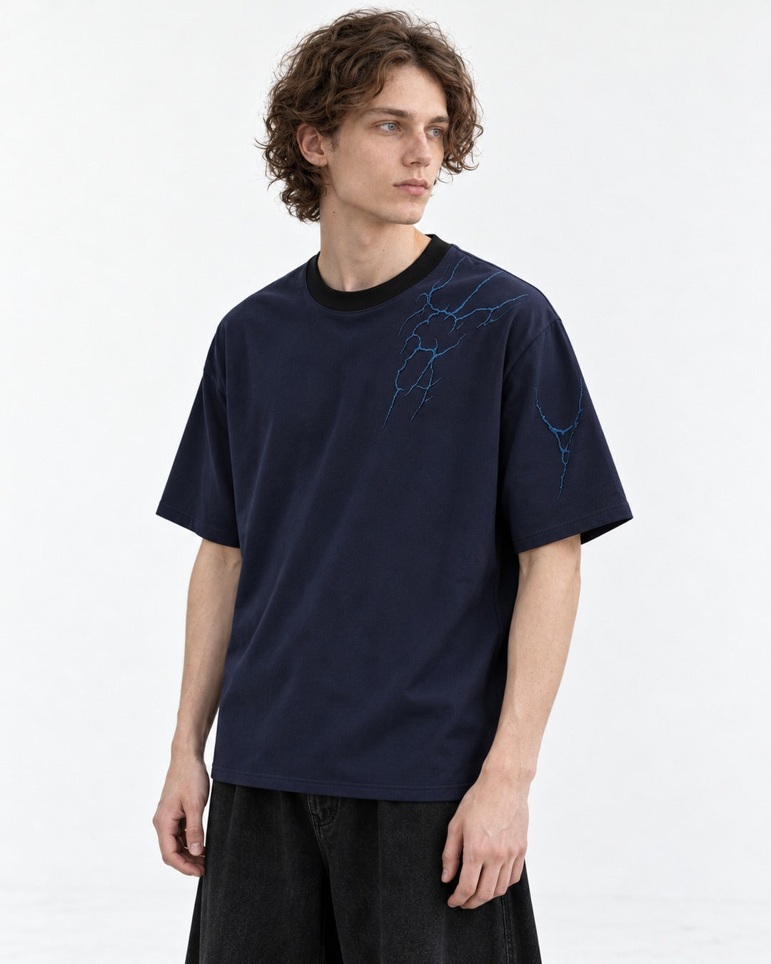 Lightning-Embroidered Tee