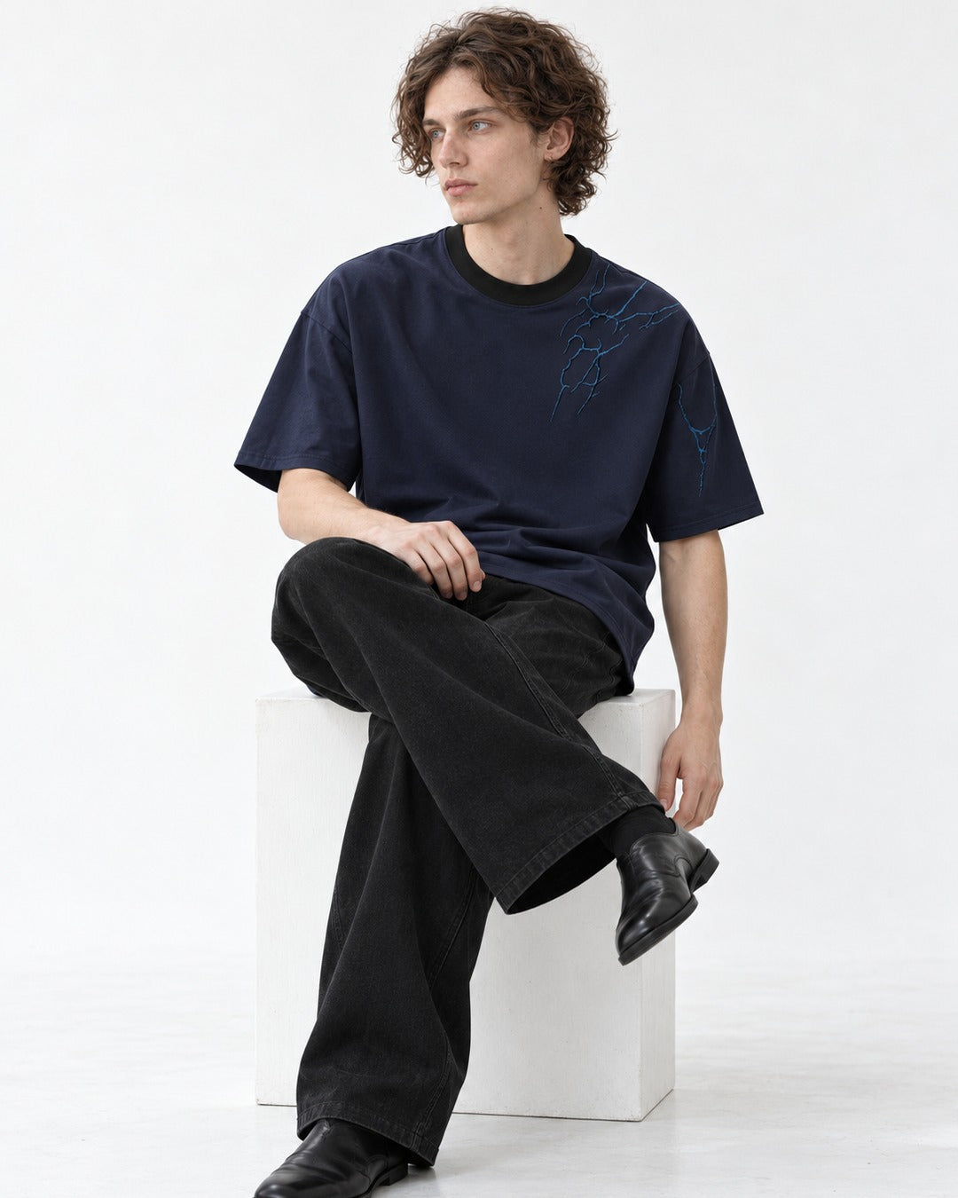 Lightning-Embroidered Tee