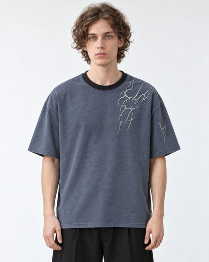 Lightning-Embroidered Tee