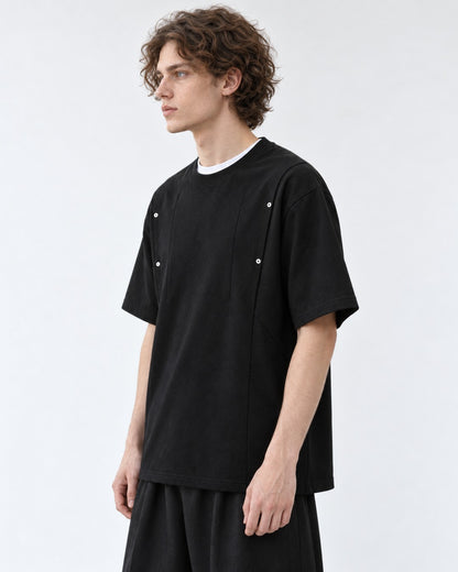 Raglan-Seam Tee with Eyelet Detail