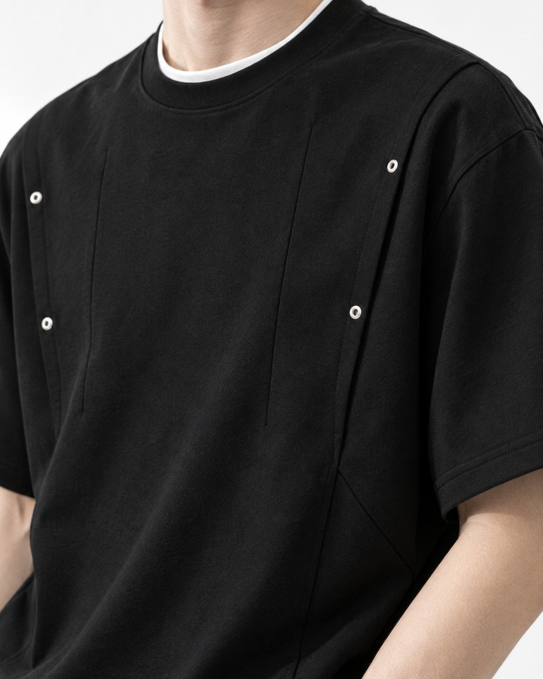 Raglan-Seam Tee with Eyelet Detail