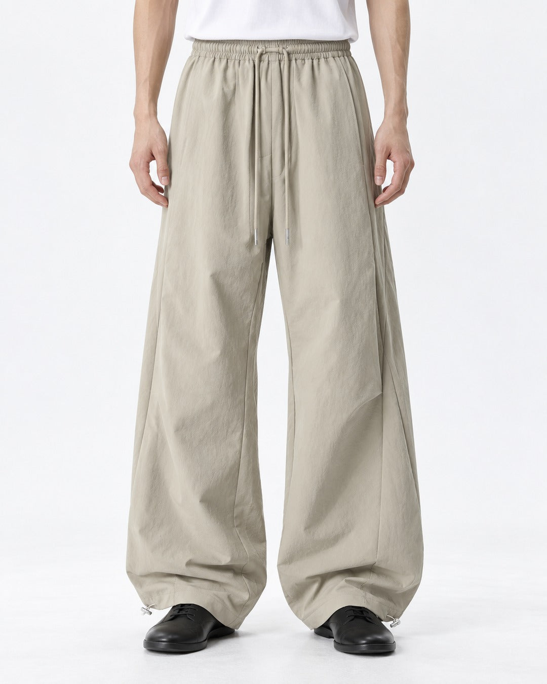 Drawstring Ankle-Cinch Parachute Pants