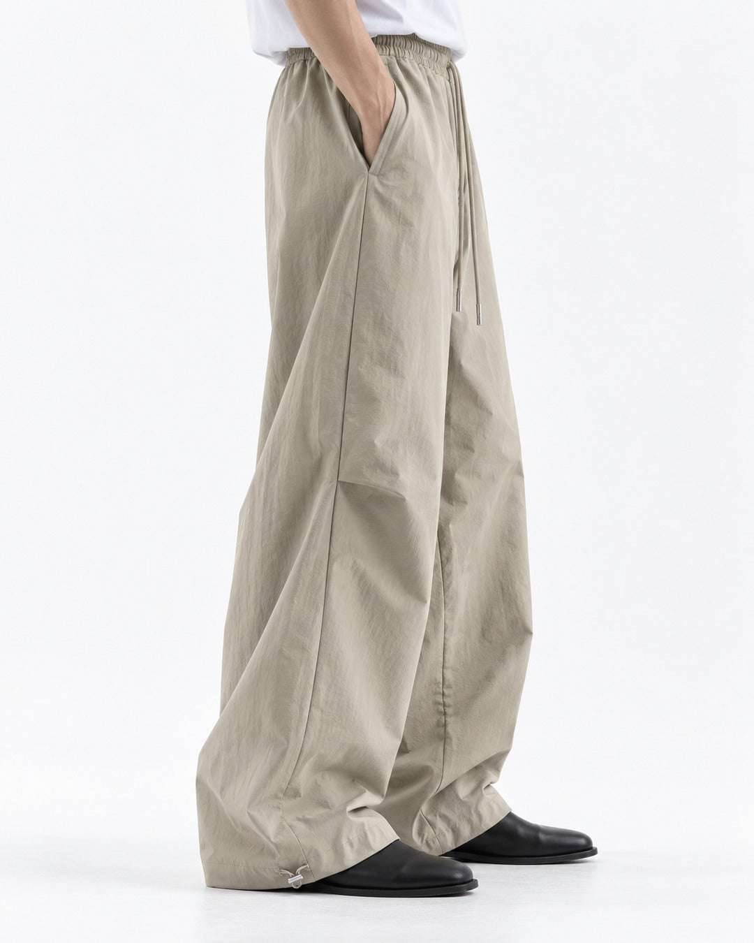 Drawstring Ankle-Cinch Parachute Pants