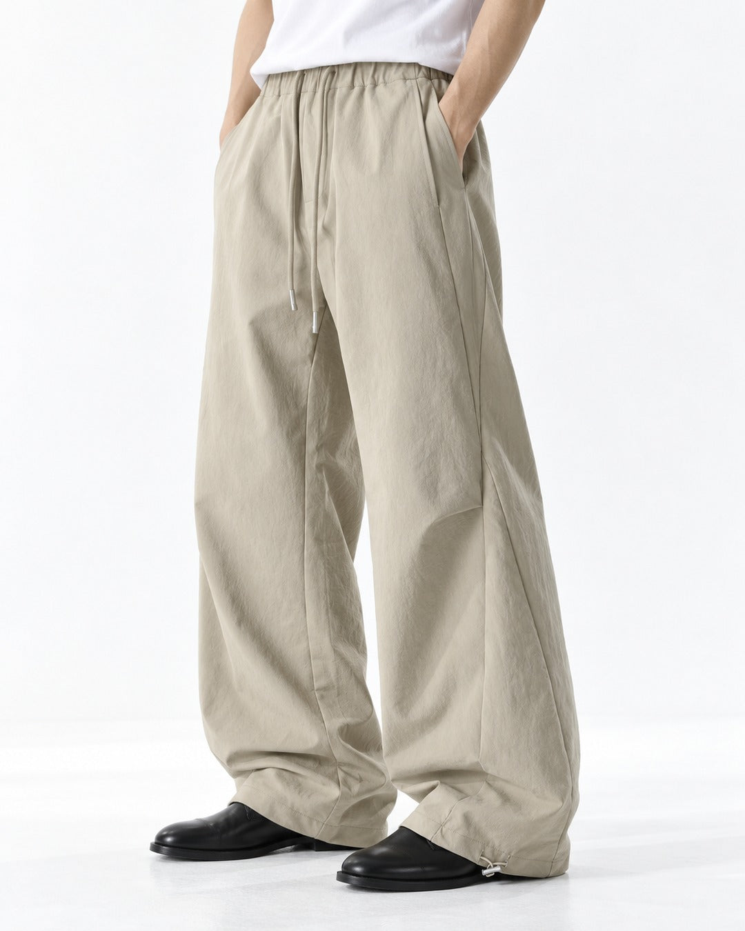 Drawstring Ankle-Cinch Parachute Pants