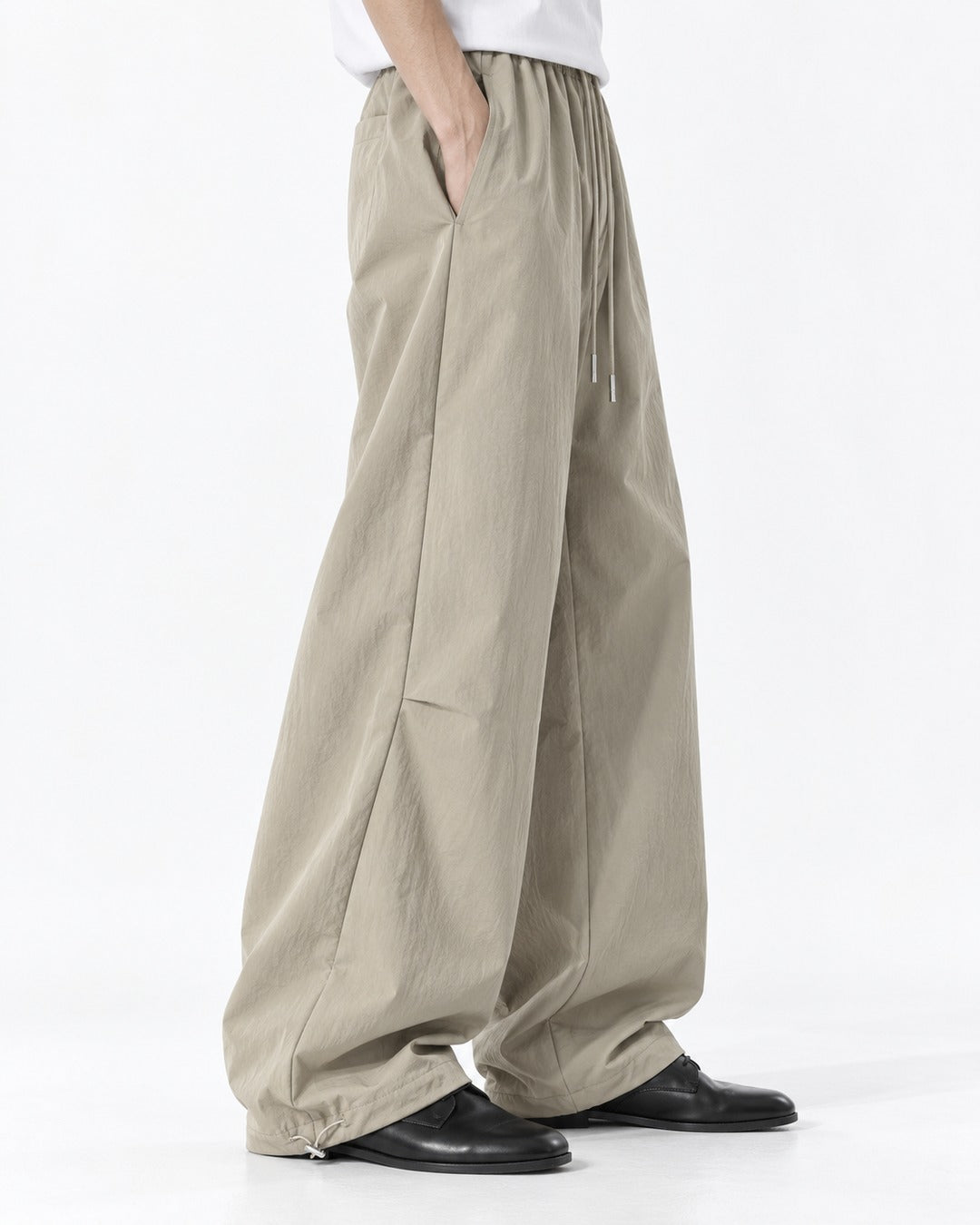 Drawstring Ankle-Cinch Parachute Pants