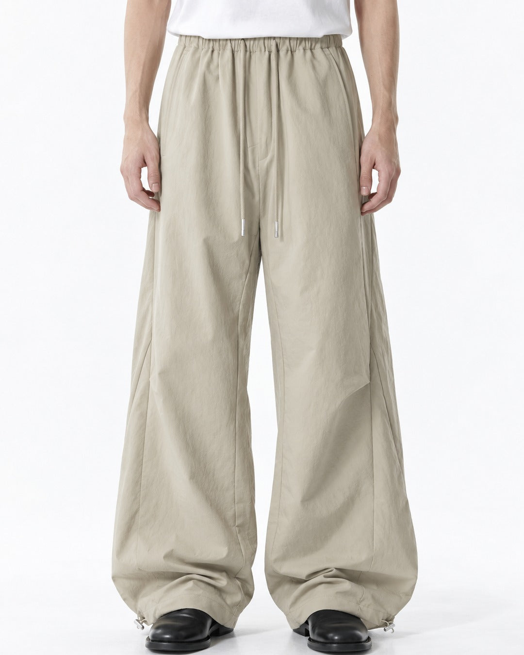 Drawstring Ankle-Cinch Parachute Pants