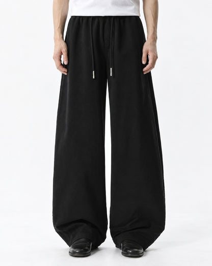Braided Side-Stripe Wide-Leg Pants