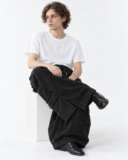 Drawstring Wide-Leg Cargo Pants