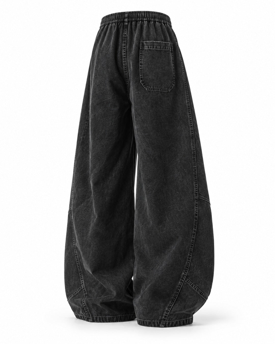 Drawstring Waist Balloon-Leg Jeans