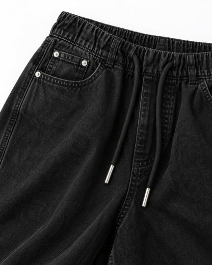 Drawstring Waist Balloon-Leg Jeans