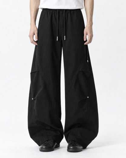 Diagonal Snap-Pocket Parachute Pants