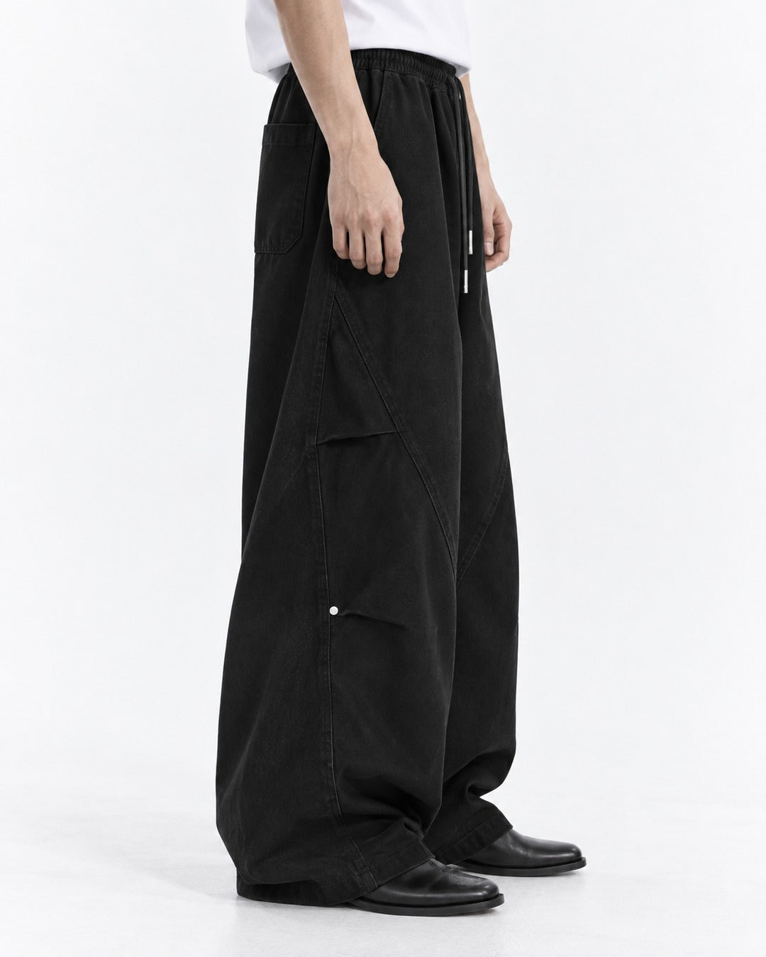 Diagonal Snap-Pocket Parachute Pants