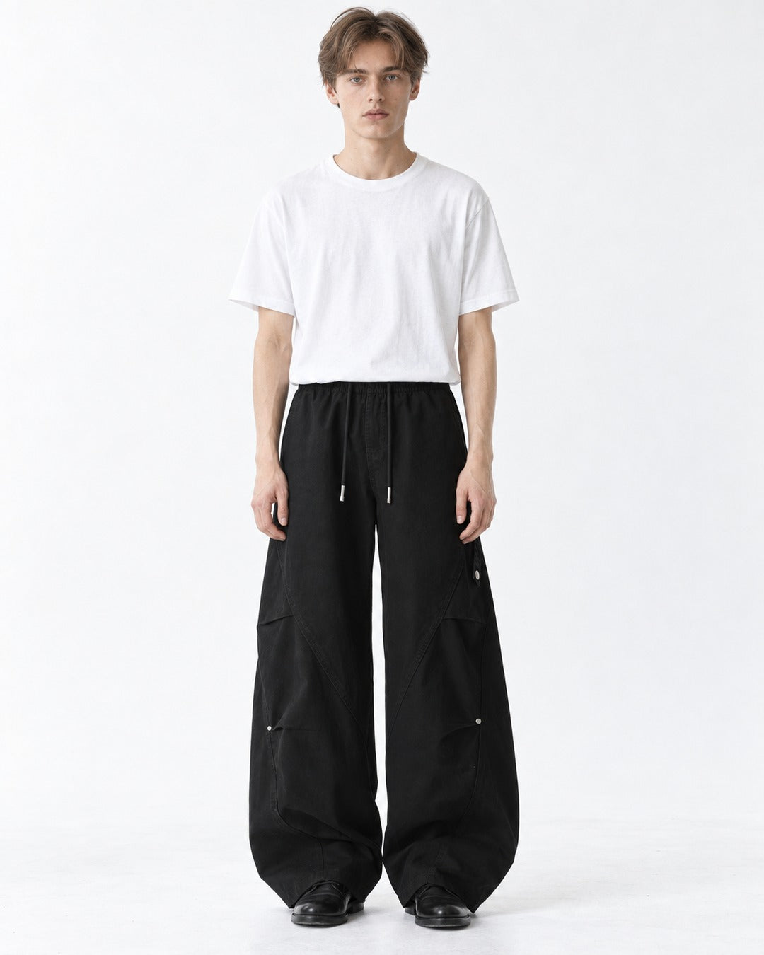 Diagonal Snap-Pocket Parachute Pants