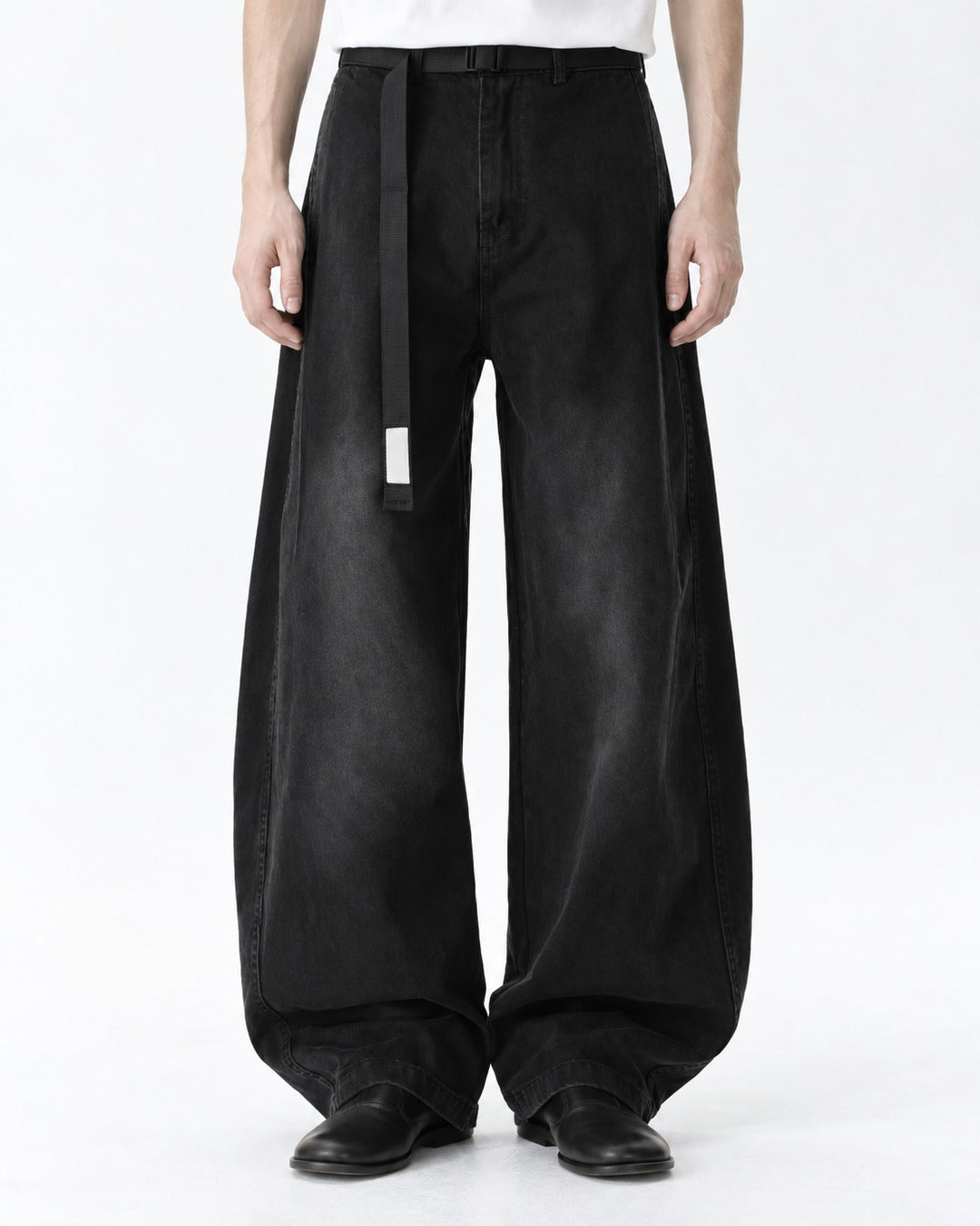 Webbing Belt Wide-Leg Pants