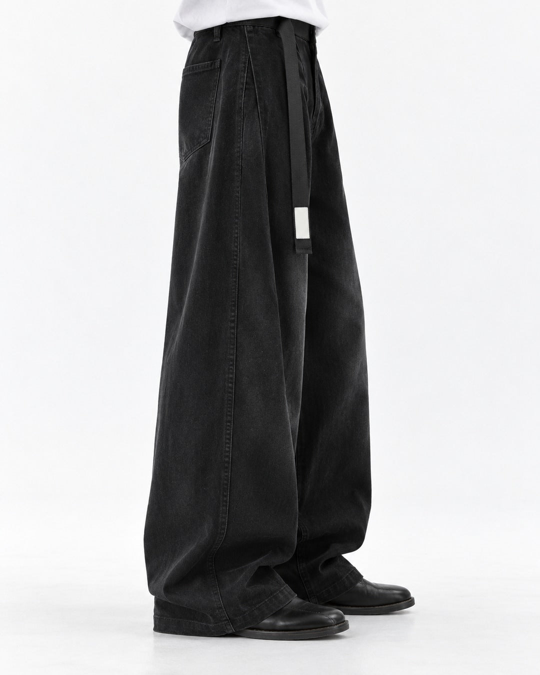 Webbing Belt Wide-Leg Pants