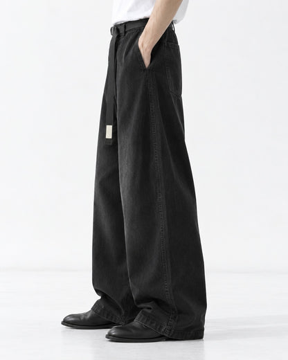 Webbing Belt Wide-Leg Pants