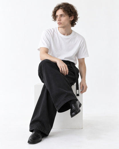 Webbing Belt Wide-Leg Pants