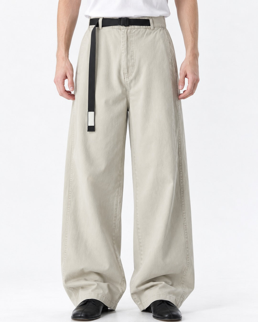 Webbing Belt Wide-Leg Pants
