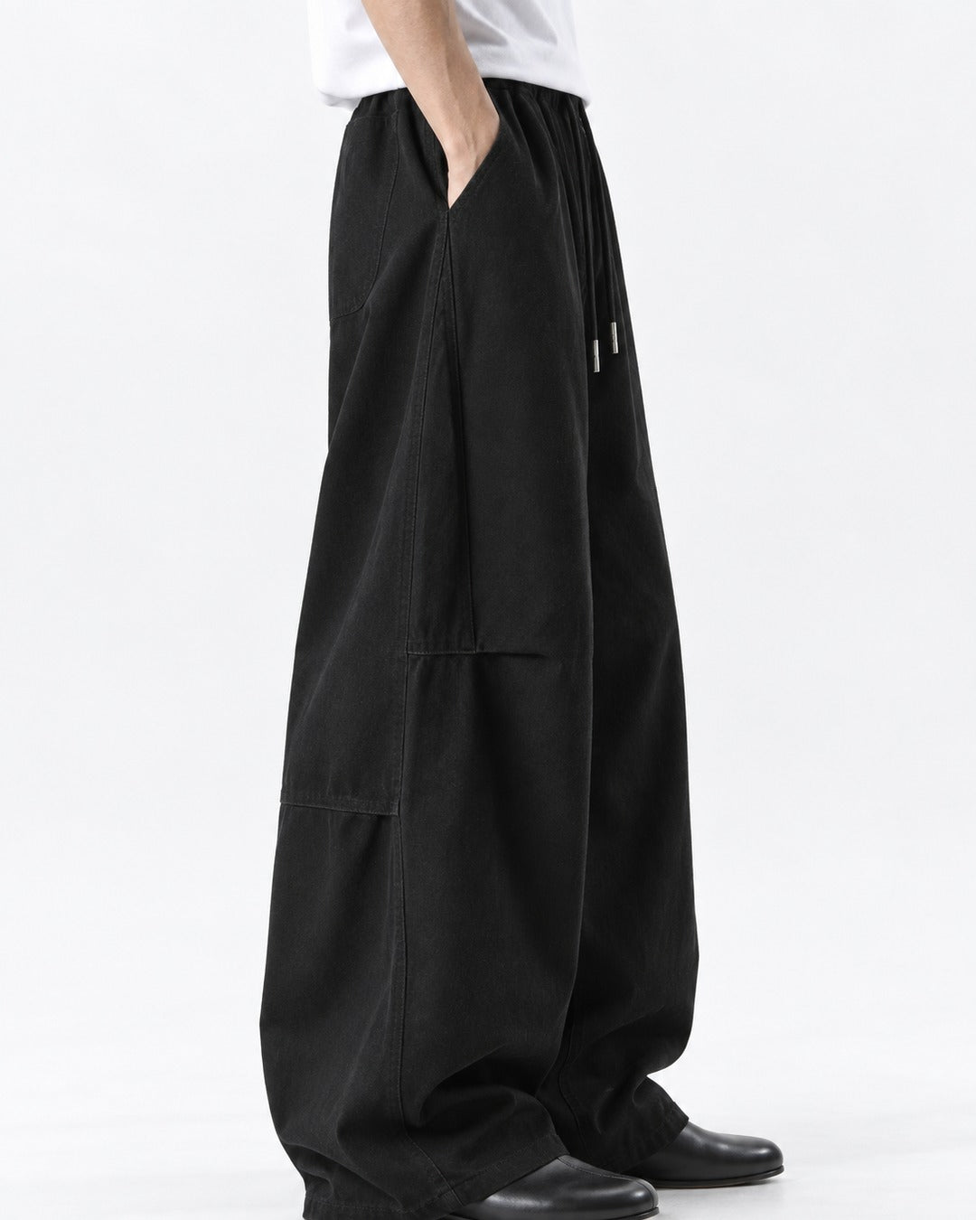 Drawcord Balloon-Leg Cargo Pants