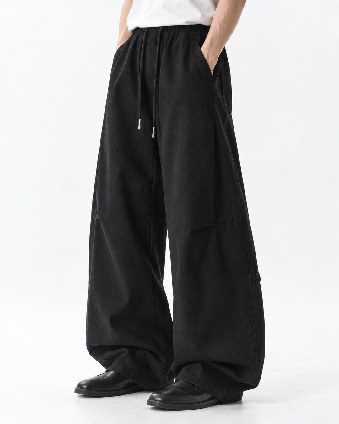 Drawcord Balloon-Leg Cargo Pants