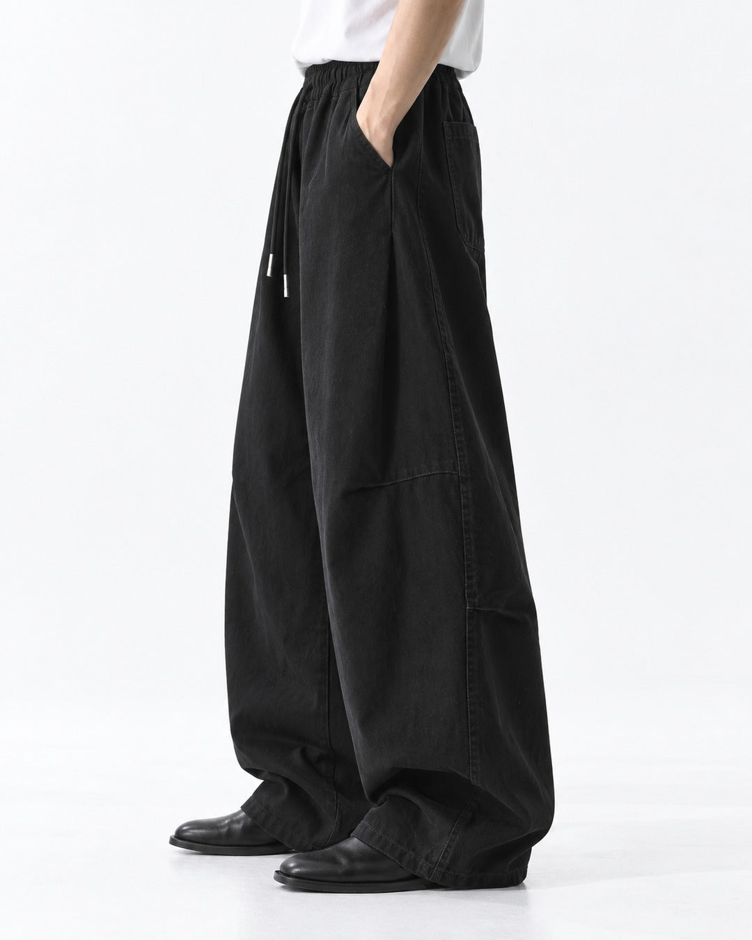 Drawcord Balloon-Leg Cargo Pants