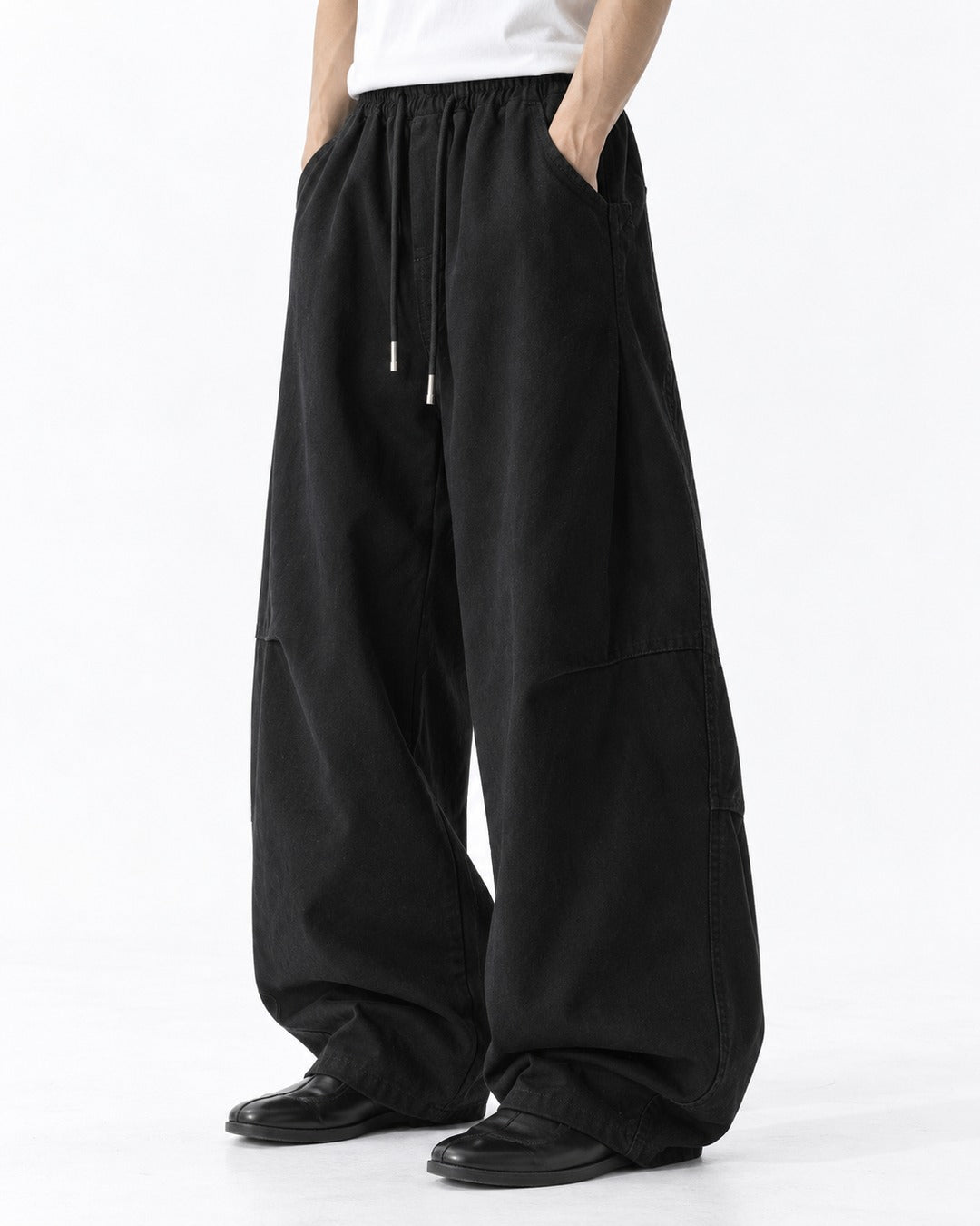 Drawcord Balloon-Leg Cargo Pants